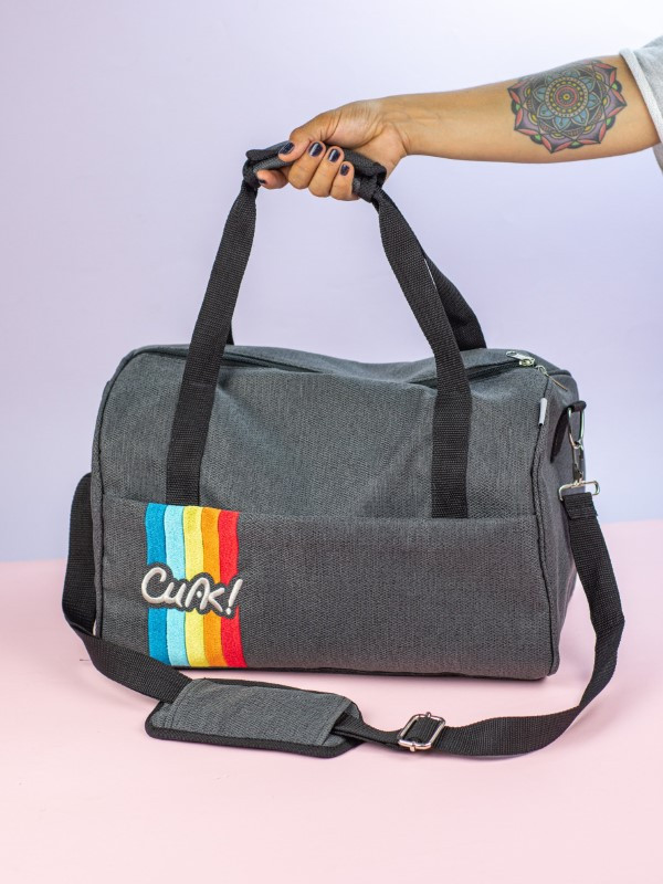 Bolso Deportivo Mediano Tejido Gris Oscuro