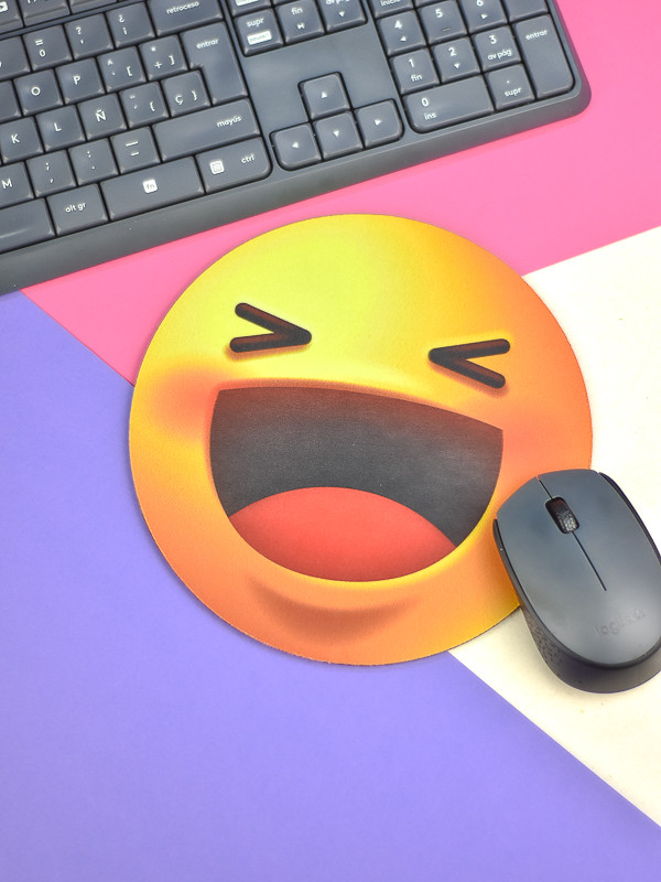 Mouse Pad Redondo Emoji risa
